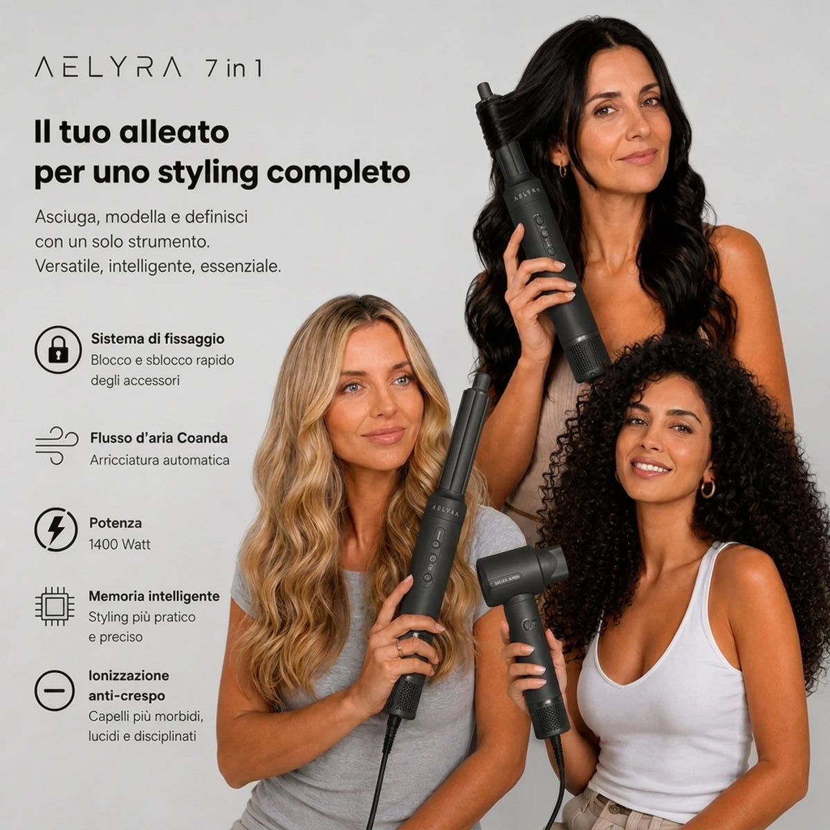 AELYRA 7-in-1 · Nero Opaco